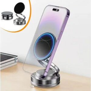 ANKAVERSE® Vakumlu Manyetik Telefon Tutucu – Güçlü Vakum 360° Döner Araç İçi Telefon Standı, Ultra Sabit Manyetik Destekli Mobil Cihaz Aparatı