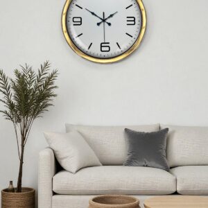 Zentime Gold Lüks 40 Cm Metal Modern Duvar Saati