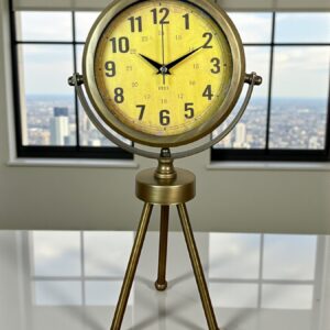 Zentime Retro Antique Üç Ayaklı Metal Eskitme Masa Saati