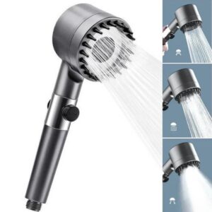 ANKAVERSE® 3 Kademeli Turbo Basınçlı Masaj Başlıklı Silikon Fırçalı Duş Başlığı – Yüksek Basınçlı Su Tasarruflu Duş Başlığı