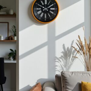 Zentime 36 Cm Turuncu Dekoratif Duvar Saati