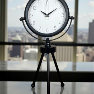 Zentime Black Classic Dekoratif Üç Ayaklı Masa Saati