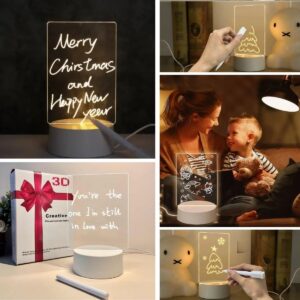 ANKAVERSE® USB Kablolu Işıklı Kendiliğinden Beyaz Kalemli-Silgili Kreatif 3D Görselleştirme LED Lambası