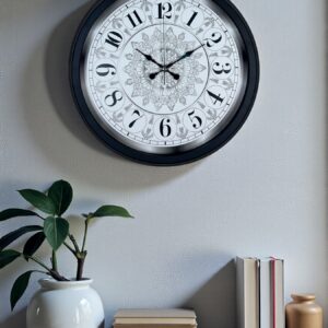 Zentime Şaheser Tasarım Zarif Desenli 40 cm Metal Duvar Saati