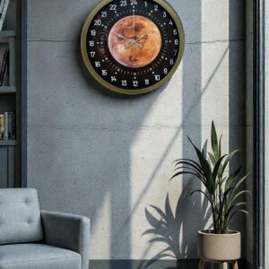 Zentime 40 Cm Eskitme Metal 24 Saat Göstergeli Özel Tasarım Duvar Saati