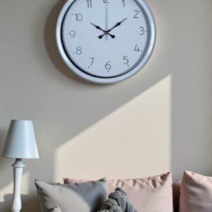 Sade Tasarım Beyaz 40 Cm Metal Standart Duvar Saati