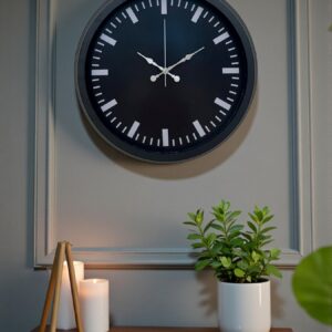 Black Baseline 40 Cm Metal Duvar Saati