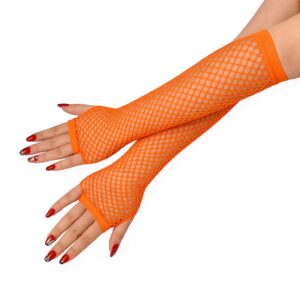 80’ler 90’lar Retro Turuncu File Parmaksız Eldiven 26 cm (5286)