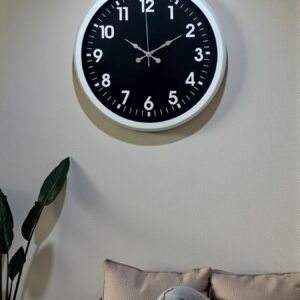 White Pure Contrast 40 Cm Metal Duvar Saati