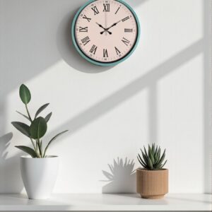 Zentime 36 Cm Turkuaz Dekoratif Duvar Saati