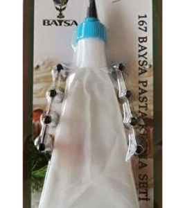 9 PARÇA  PASTA SETİ KREMA TORBASI - METAL SIKMA UÇLARI SETİ (5286)