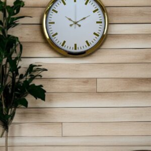 Zentime Gold & White Lüks Tasarım 40 Cm Gold Metal Duvar Saati