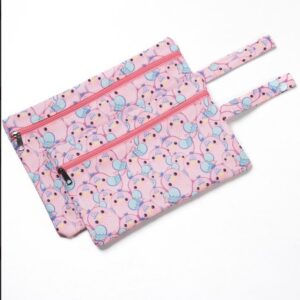 Islak/Kuru Kirli Temiz Kıyafet, Mayo, Bebek Çamaşır Çantası - Sıvı Geçirmez Pembe