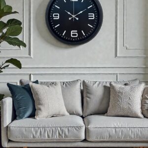 Zentime Black Royal Tasarım 40 cm Metal Duvar Saati