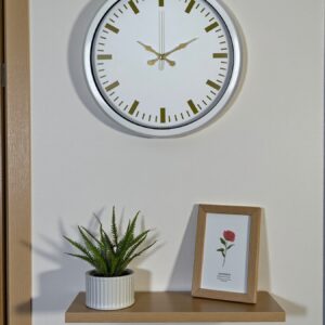 Beyaz Zarafet 40 Cm Metal Duvar Saati