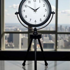 Zentime Prime Black Zarif Üç Ayaklı Metal Masa Saati