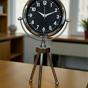 Zentime Silver Classic Tasarım Üç Ayaklı Metal Masa Saati