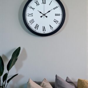 Siyah Klasik & Şık 40 Cm Metal Duvar Saati