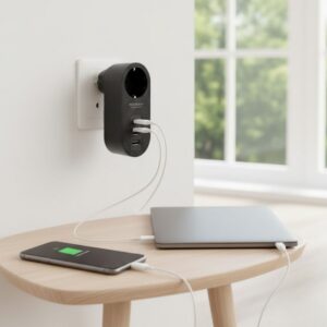 ANKAVERSE® 2 USB,1 TYPE-C Girişli 1'li Çocuk Korumalı,Isıya Karşı Dayanıklı 2500Watt Termal Akım Korumalı Priz