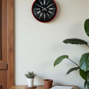 Zentime 36 Cm Kırmızı Dekoratif Duvar Saati