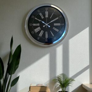 Zentime Krom Roma Rakamlı 40 Cm Metal Modern Duvar Saati