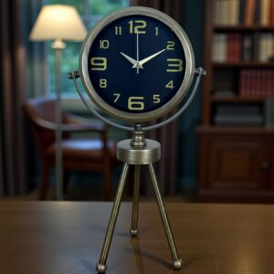 Zentime Eskitme Vintage Üç Ayaklı Masa Saati