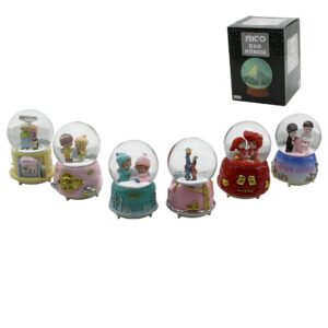 BÜYÜK BOY - 10CM PİLLİ - IŞIKLI MÜZİKLİ KAR KÜRESİ CAM İNSAN FİGÜRLÜ - DESEN MİX RENKLİ HERHANGİ BİR TANESİ GÖNDERİLİR (5286)