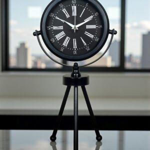 Zentime Heritage Black Üç Ayaklı Metal Masa Saati