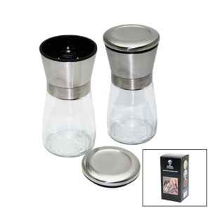 CAM HAZNELİ - METAL KAPAKLI KÜÇÜK TUZ - BAHARAT ÖĞÜTÜCÜ (5286)