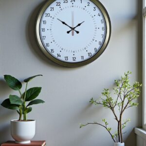 Zentime 40 Cm Eskitme Metal 24 Saat Göstergeli Özel Tasarım Duvar Saati