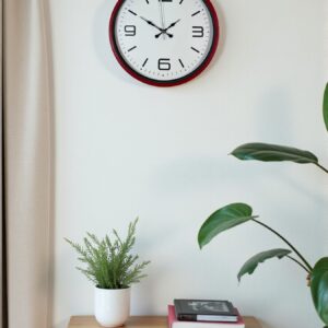 Zentime 36 Cm Kırmızı Dekoratif Duvar Saati