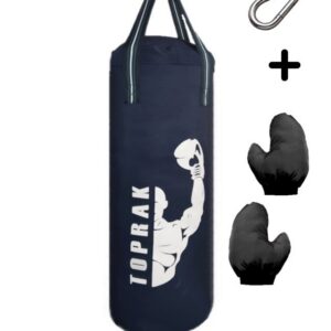 Boks Torbası Eldiven Ve Karabina Hediyeli İçi Dolu 50x20 cm Lacivert