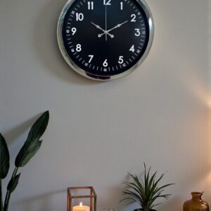 Zentime Klasik 40 Cm Krom Şık Metal Duvar Saati
