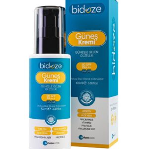 Bidoze Güneş Kremi 50+ SPF | Leke Karşıtı Onarıcı, Alpha-Arbutin Ginseng ve Kolajen
