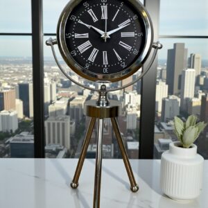 Zentime Prime Krom Üç Ayaklı Metal Masa Saati