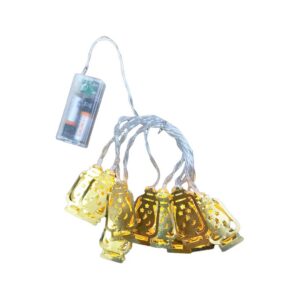 GAZ LAMBA MODEL=10PCS   GOLD METAL   PİLLİ  DEKORATİF LED IŞIK - LAMBA  2MT KABLO (5286)