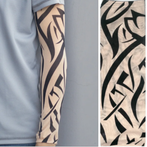 Giyilebilir Kol Dövmesi Çorap Dövme 3D Baskılı Kol Bacak Dövme 2 Adet Model 7 (5286)