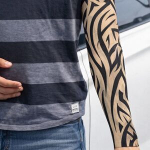 Giyilebilir Kol Dövmesi Çorap Dövme 3D Baskılı Kol Bacak Dövme 2 Adet Model 2 (5286)