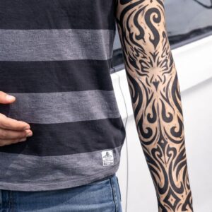 Giyilebilir Kol Dövmesi Çorap Dövme 3D Baskılı Kol Bacak Dövme 2 Adet Model 11 (5286)