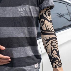 Giyilebilir Kol Dövmesi Çorap Dövme 3D Baskılı Kol Bacak Dövme 2 Adet Model 15 (5286)