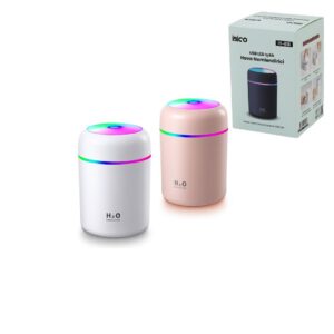KLASİK 300ML H2O MİNİ USB ŞARJ- IŞIKLI HAVA NEMLENDİRİCİ - BUHAR MAKİNE - KOKU GİDERİCİ HERHANGİ BİR RENK GÖNDERİLİR (5286)