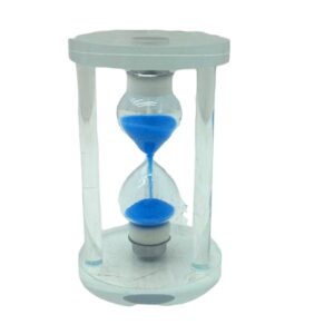 KÜÇÜK CAM KUM SAATİ CAM STANDLI 5 DAKİKA ZAMANLI = ÇAP: 5.8CM-YÜKSEKLİK: 9.8CM (5286)