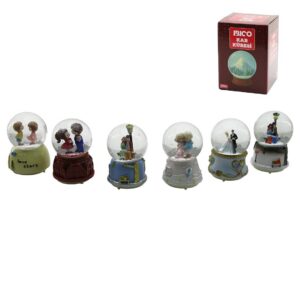 ORTA BOY - 8CM PİLLİ - IŞIKLI MÜZİKLİ KAR KÜRESİ CAM İNSAN FİGÜRLÜ - DESEN MİX RENKLİ HERHANGİ BİR TANESİ GÖNDERİLİR (5286)