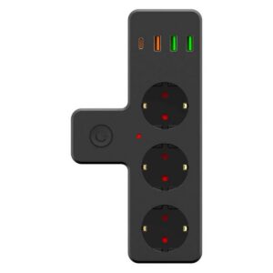 Termal Akım Korumalı 3 Adet Soket,3 Adet USB ve 1 Adet Type-C Girişli 20w Priz Model 3397 (5286)
