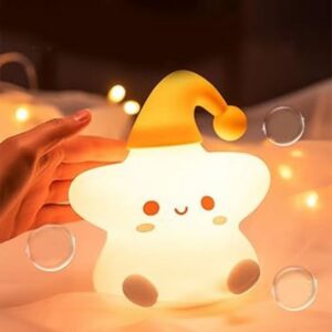 Yıldız Figürlü Pofuduk LED Gece Lambası – Yumuşak Dokulu Masaüstü Aydınlatma, Çocuk Odası ve Dekoratif Şarjlı Ortam Işığı (5286)