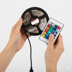 2 Metre Kumandalı USB LED Şerit Işık – Renk Ayarlı Dekoratif Ortam ve Ambiyans Aydınlatması