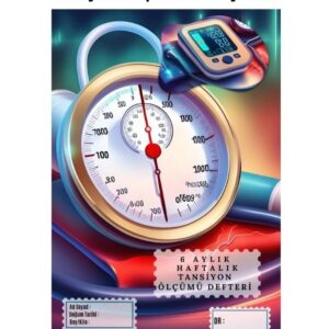 Tansiyon Ölçüm Takip Çizelgesi Defteri A Kalite Özel Tasarım 6 Aylık A6 Boyut