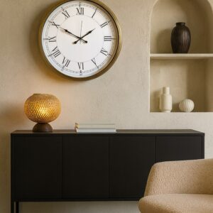 52 cm Eskitme Metal Retro Duvar Saati