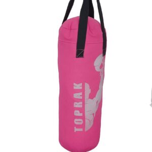 Boks Torbası Eldiven Ve Karabina Hediyeli İçi Dolu 50x20 Cm Pembe