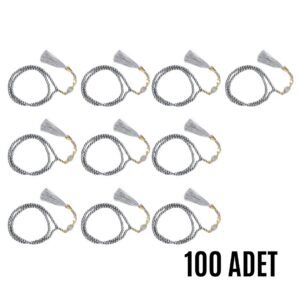 Namaz Tesbihi Vavlı 99'lu Cam İncili İsmi Azam Dua Kartı İle Gri Renk Hediyelik 100 Adet